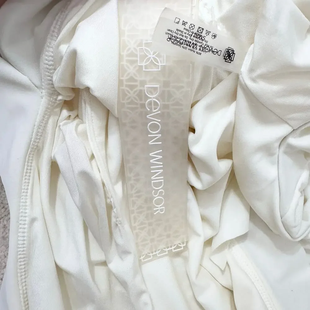 NWT Devon Windsor Bonnie Full Piece‎ Swimsuit | Off White Cream Ivory | SZ S - Picture 10 of 11